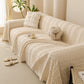 Textured Striped Sofa Throw Cover, Soft Woven Couch Protector with Fringe Edges