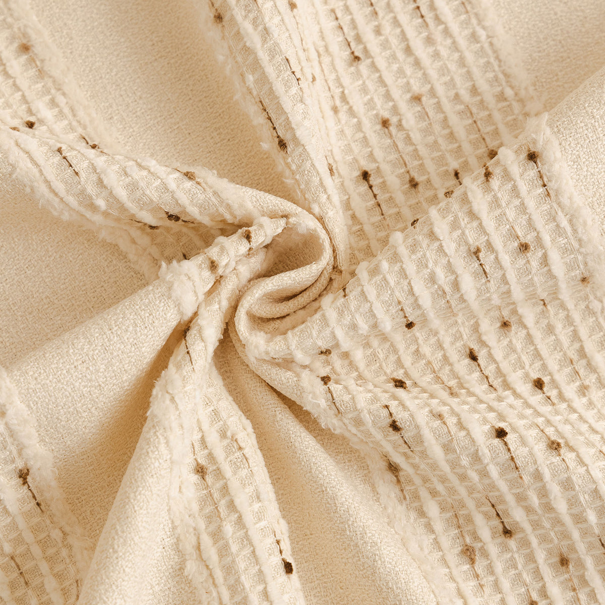 Textured Striped Sofa Throw Cover, Soft Woven Couch Protector with Fringe Edges