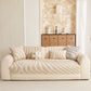 Cozy Plush Sofa Topper with Raised Wave Texture, Non-Slip Furniture Protector Cover