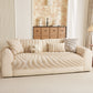 Cozy Plush Sofa Topper with Raised Wave Texture, Non-Slip Furniture Protector Cover