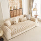Cozy Plush Sofa Topper with Raised Wave Texture, Non-Slip Furniture Protector Cover