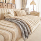 Cozy Plush Sofa Topper with Raised Wave Texture, Non-Slip Furniture Protector Cover