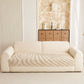 Cozy Plush Sofa Topper with Raised Wave Texture, Non-Slip Furniture Protector Cover
