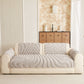 Cozy Plush Sofa Topper with Raised Wave Texture, Non-Slip Furniture Protector Cover