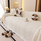 Plush Fleece Sofa Cover with 3D Cable Knit Texture Soft Cozy Warm Sofa Throw Blanket