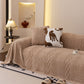 Plush Fleece Sofa Cover with 3D Cable Knit Texture Soft Cozy Warm Sofa Throw Blanket