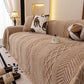 Plush Fleece Sofa Cover with 3D Cable Knit Texture Soft Cozy Warm Sofa Throw Blanket