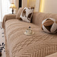Plush Fleece Sofa Cover with 3D Cable Knit Texture Soft Cozy Warm Sofa Throw Blanket