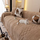 Plush Fleece Sofa Cover with 3D Cable Knit Texture Soft Cozy Warm Sofa Throw Blanket