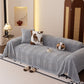 Plush Fleece Sofa Cover with 3D Cable Knit Texture Soft Cozy Warm Sofa Throw Blanket