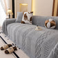 Plush Fleece Sofa Cover with 3D Cable Knit Texture Soft Cozy Warm Sofa Throw Blanket
