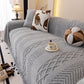 Plush Fleece Sofa Cover with 3D Cable Knit Texture Soft Cozy Warm Sofa Throw Blanket