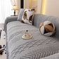 Plush Fleece Sofa Cover with 3D Cable Knit Texture Soft Cozy Warm Sofa Throw Blanket