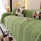 Plush Fleece Sofa Cover with 3D Cable Knit Texture Soft Cozy Warm Sofa Throw Blanket