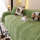 Plush Fleece Sofa Cover with 3D Cable Knit Texture Soft Cozy Warm Sofa Throw Blanket
