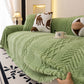 Plush Fleece Sofa Cover with 3D Cable Knit Texture Soft Cozy Warm Sofa Throw Blanket