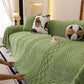 Plush Fleece Sofa Cover with 3D Cable Knit Texture Soft Cozy Warm Sofa Throw Blanket