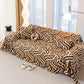 Plush Sherpa Sofa Throw Cover for Sectional, Jacquard Wave Throw Furniture Protector