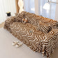 Plush Sherpa Sofa Throw Cover for Sectional, Jacquard Wave Throw Furniture Protector