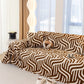 Plush Sherpa Sofa Throw Cover for Sectional, Jacquard Wave Throw Furniture Protector