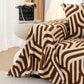 Plush Sherpa Sofa Throw Cover for Sectional, Jacquard Wave Throw Furniture Protector