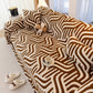 Plush Sherpa Sofa Throw Cover for Sectional, Jacquard Wave Throw Furniture Protector