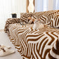 Plush Sherpa Sofa Throw Cover for Sectional, Jacquard Wave Throw Furniture Protector