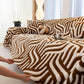 Plush Sherpa Sofa Throw Cover for Sectional, Jacquard Wave Throw Furniture Protector