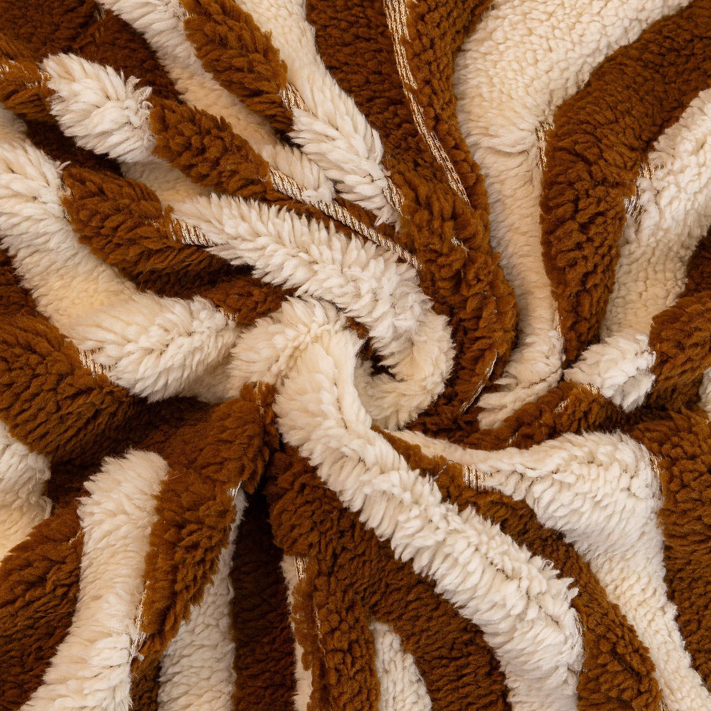 Plush Sherpa Sofa Throw Cover for Sectional, Jacquard Wave Throw Furniture Protector