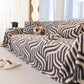 Plush Sherpa Sofa Throw Cover for Sectional, Jacquard Wave Throw Furniture Protector