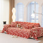 Plush Sherpa Sofa Throw Cover for Sectional, Jacquard Wave Throw Furniture Protector