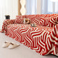 Plush Sherpa Sofa Throw Cover for Sectional, Jacquard Wave Throw Furniture Protector
