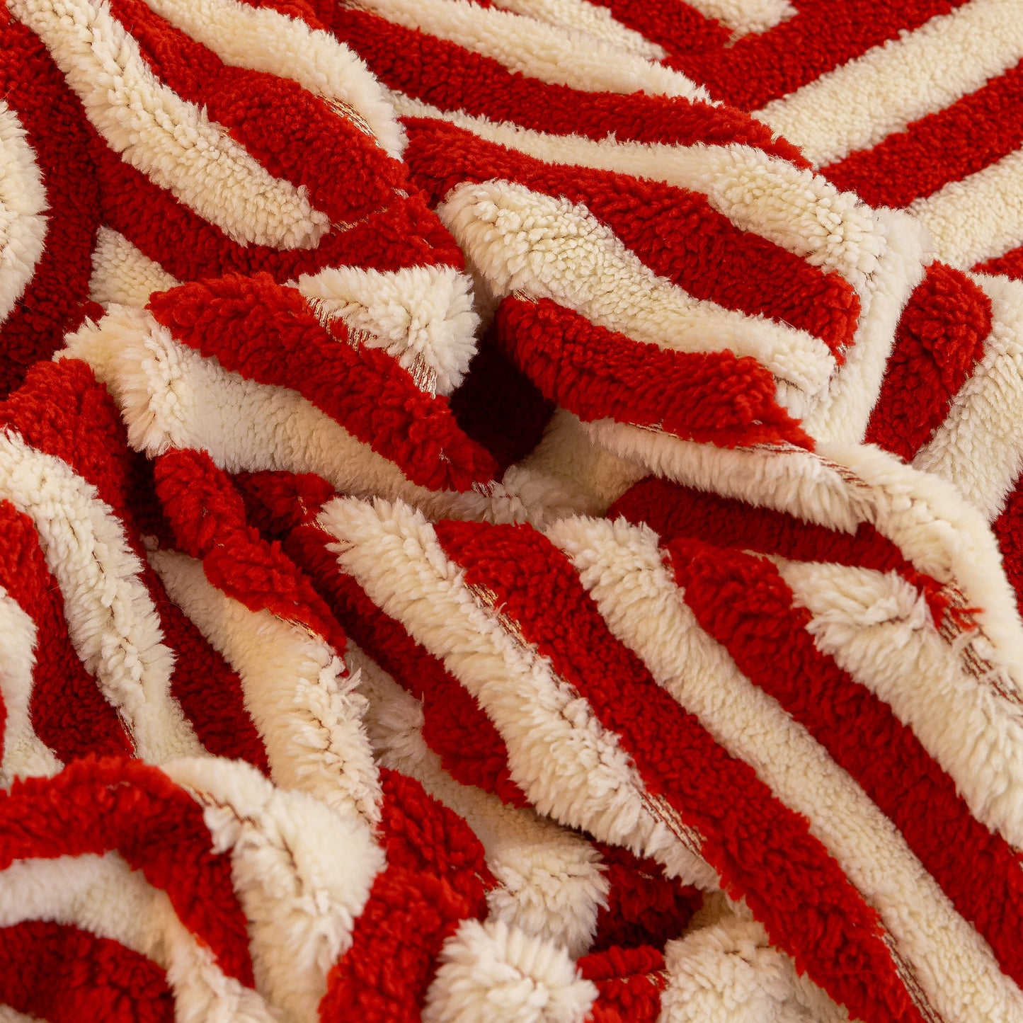 Plush Sherpa Sofa Throw Cover for Sectional, Jacquard Wave Throw Furniture Protector