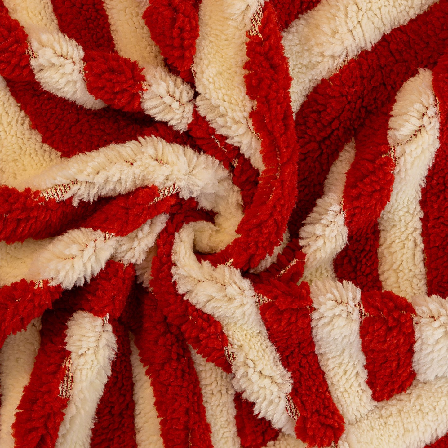 Plush Sherpa Sofa Throw Cover for Sectional, Jacquard Wave Throw Furniture Protector