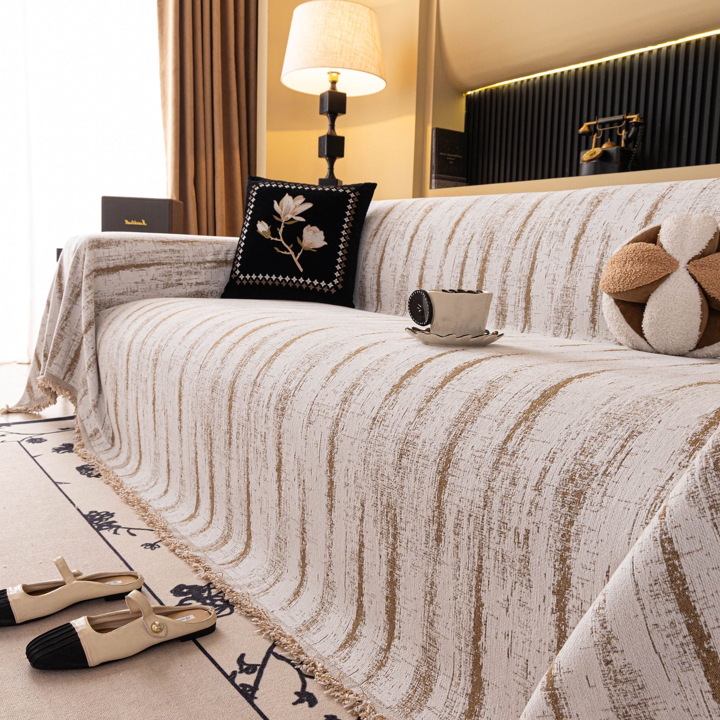 Chenille Oversized Throws for Couches, Washable and Durable Sofa Slipcover for Pets