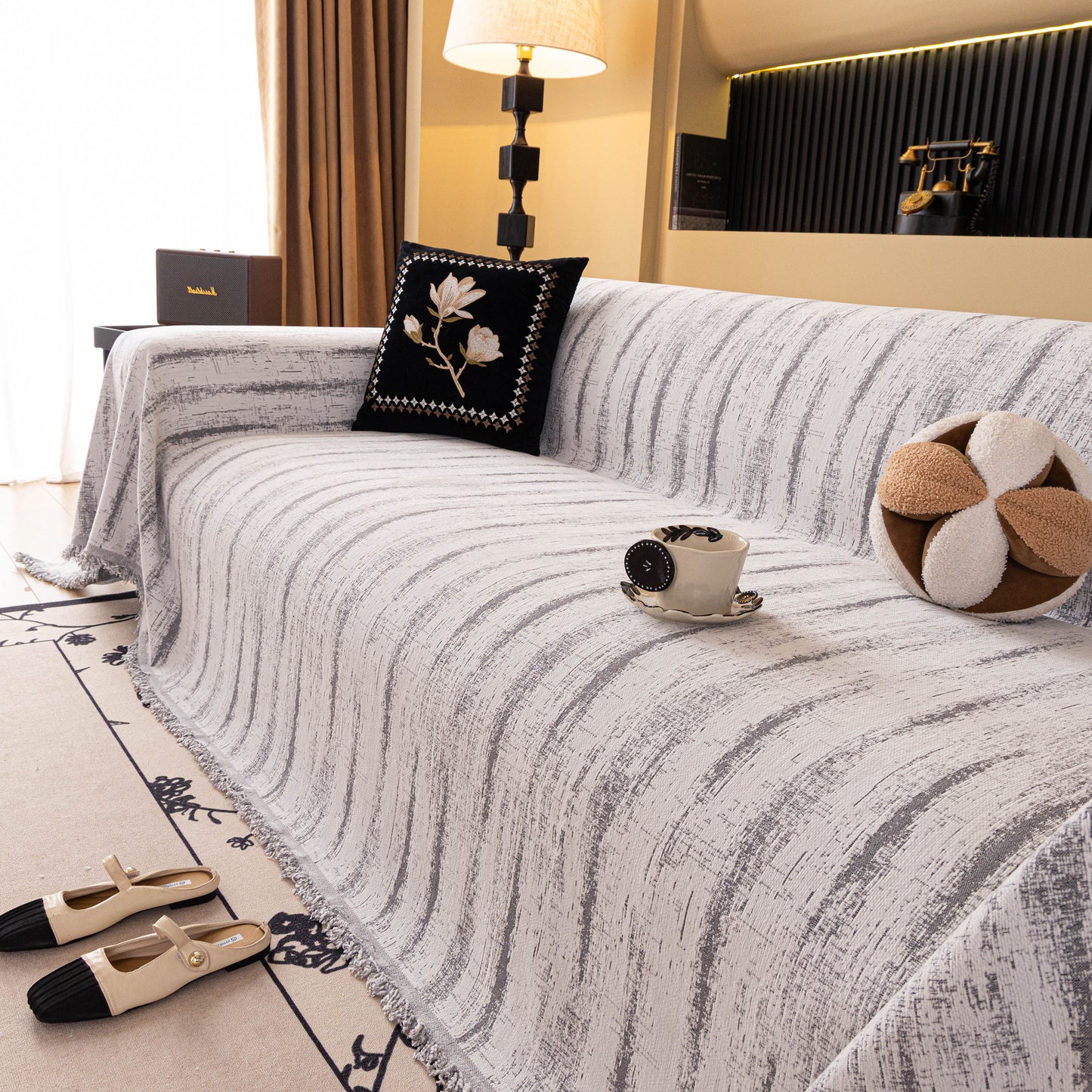 Chenille Oversized Throws for Couches, Washable and Durable Sofa Slipcover for Pets