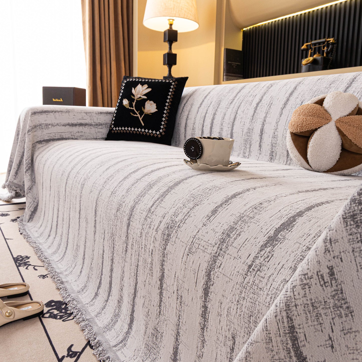 Chenille Oversized Throws for Couches, Washable and Durable Sofa Slipcover for Pets