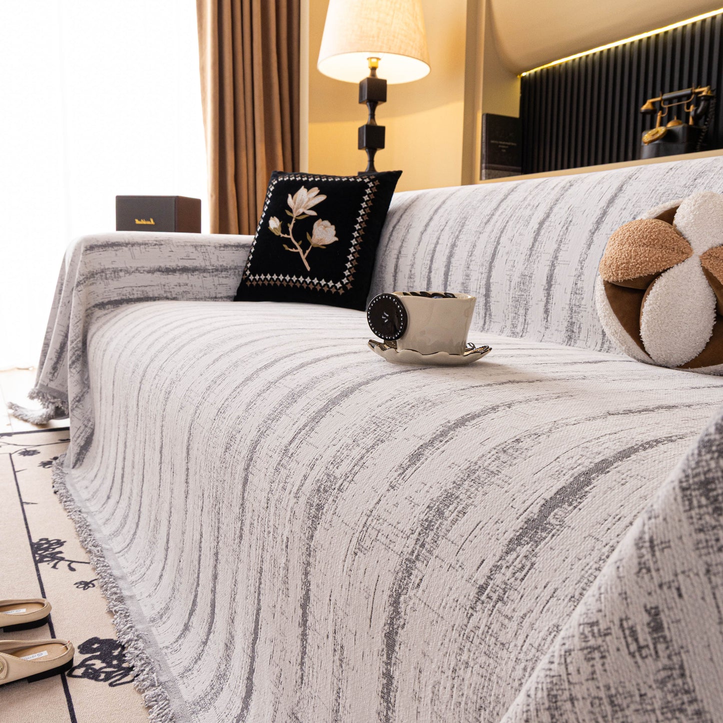 Chenille Oversized Throws for Couches, Washable and Durable Sofa Slipcover for Pets