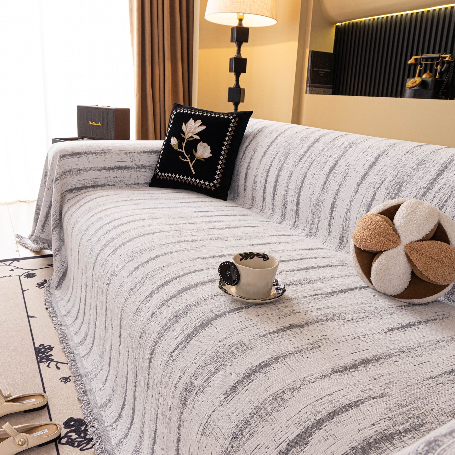 Chenille Oversized Throws for Couches, Washable and Durable Sofa Slipcover for Pets