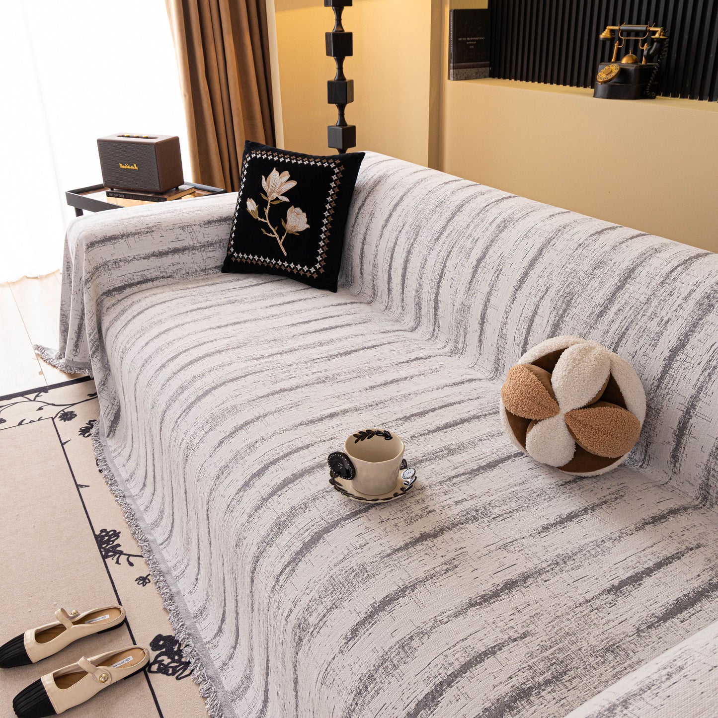 Chenille Oversized Throws for Couches, Washable and Durable Sofa Slipcover for Pets