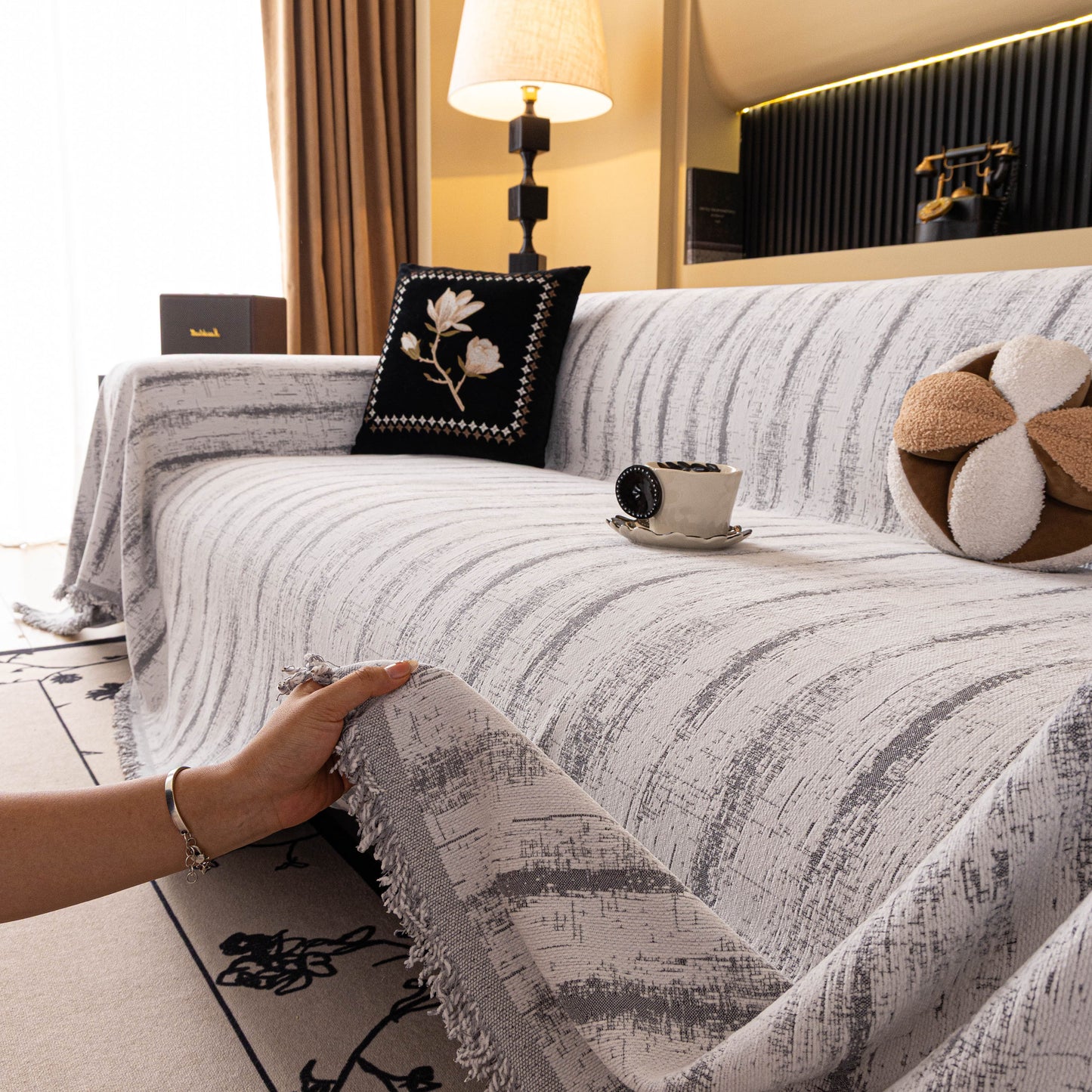 Chenille Oversized Throws for Couches, Washable and Durable Sofa Slipcover for Pets