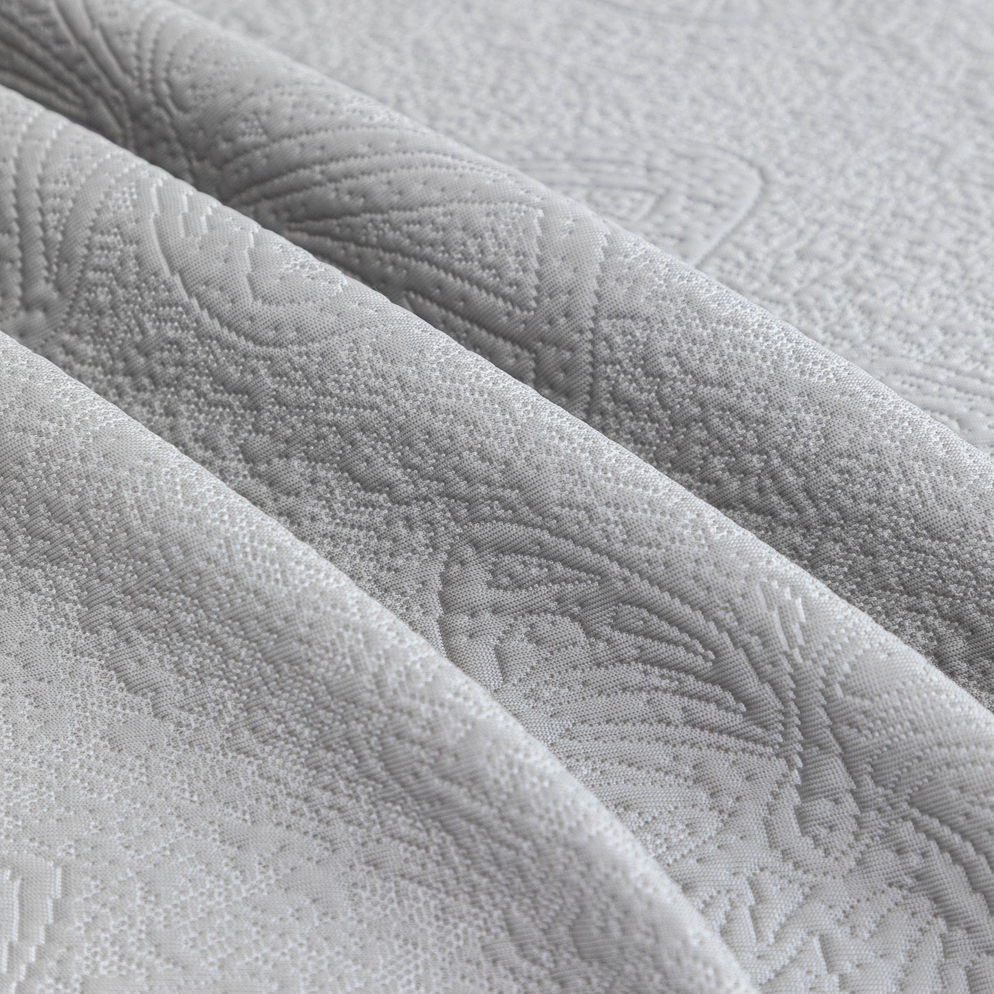 Cooling Embossed Botanical Couch Cover, Soft Ice Silk Furniture Protector for Sofa