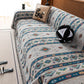 Southwestern Boho Woven Tribal Sofa Cover Blanket, Rustic Farmhouse Couch Throw Cover