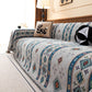 Southwestern Boho Woven Tribal Sofa Cover Blanket, Rustic Farmhouse Couch Throw Cover