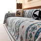 Southwestern Boho Woven Tribal Sofa Cover Blanket, Rustic Farmhouse Couch Throw Cover