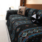 Southwestern Boho Woven Tribal Sofa Cover Blanket, Rustic Farmhouse Couch Throw Cover