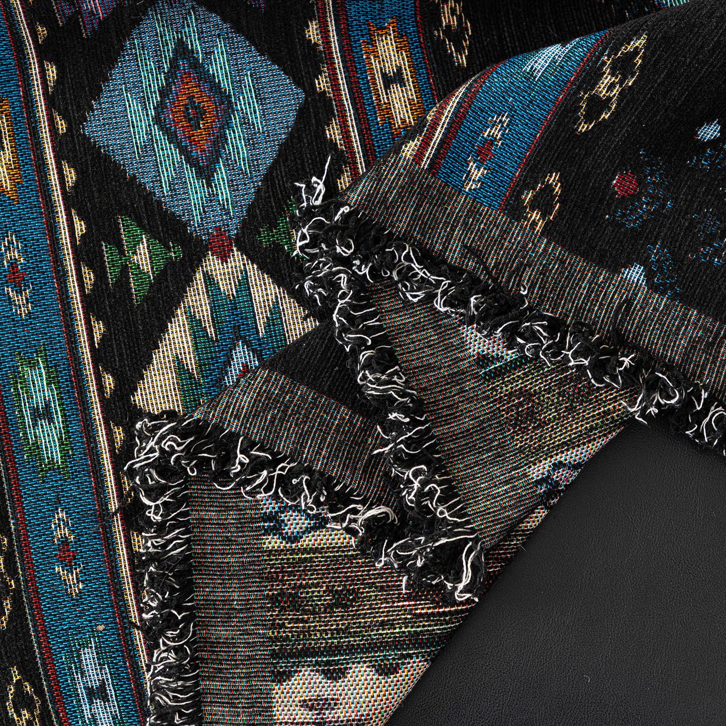 Southwestern Boho Woven Tribal Sofa Cover Blanket, Rustic Farmhouse Couch Throw Cover