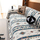 Southwestern Boho Woven Tribal Sofa Cover Blanket, Rustic Farmhouse Couch Throw Cover