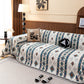 Southwestern Boho Woven Tribal Sofa Cover Blanket, Rustic Farmhouse Couch Throw Cover