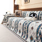 Southwestern Boho Woven Tribal Sofa Cover Blanket, Rustic Farmhouse Couch Throw Cover